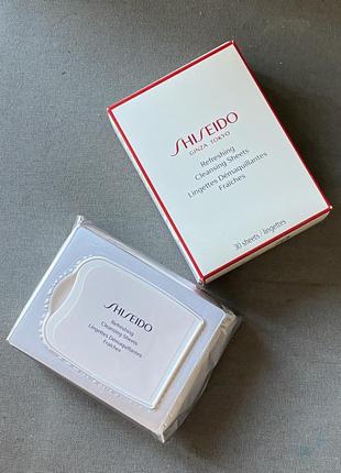 Shiseido refreshing cleaner салфетки для снятия макияжа