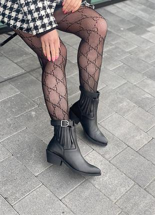 Черевики жіночі zemira 608 чорні (весна-осінь, шкіра натуральна) (5384)