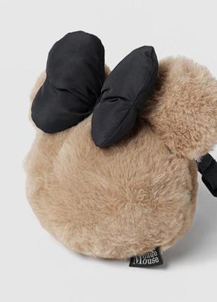 Сумочка сумка клатч через плечо плюшевая с бантиком