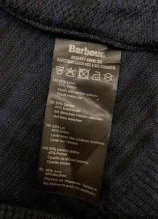 Свитер джемпер льняной barbour синий свитшот6 фото