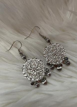 Сережки сріблясті ажурні