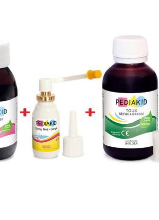 Протистудний засіб для дітей pediakid комплекс "сопли і кшель" nez gorge 125 ml honey and lemon + nez