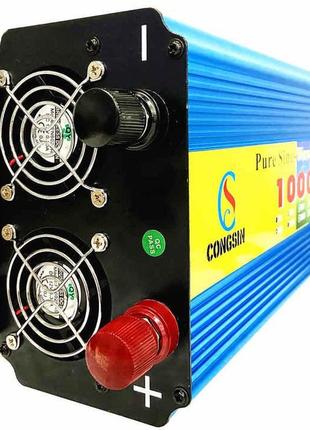 Инвертор преобразователь напряжения 12 - 220v 1000w - чистая синусоида