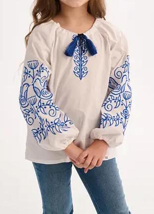 Вишиванка для дівчинки в трьох кольорах 104-158