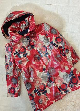 Пальто, дощовик тепле для дівчинки в квітковий принт autograph