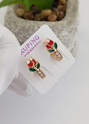 Серьги медицинское золото xuping детские