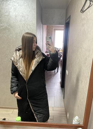 Пуховик зимний оверсайз ( двусторонний)