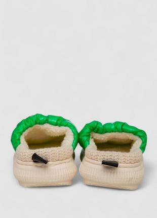 Капці жіночі домашні, колір зелений2 фото