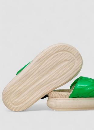 Капці жіночі домашні, колір зелений4 фото