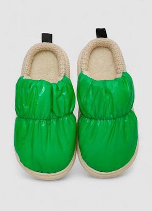 Капці жіночі домашні, колір зелений3 фото
