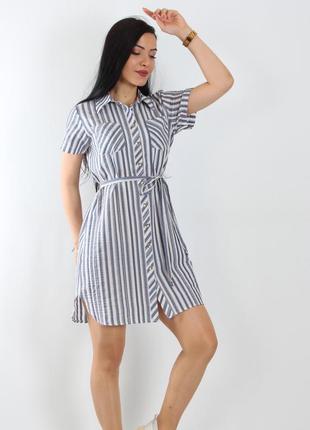 Легкое платье сафари халат, жатка, хлопок, туреченица