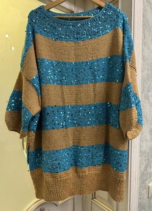 Кофта ручная вязка! пайетки