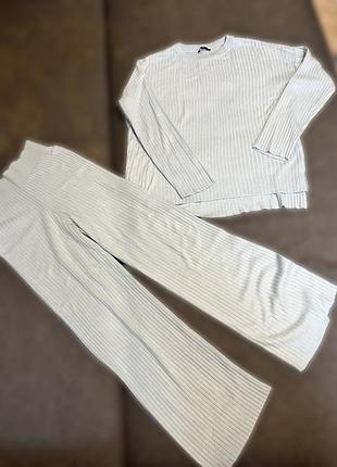 Костюм теплий вʼязаний рубчик