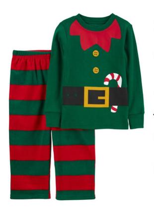 Новогодняя флисовая пижама санта carters 9-12 12м 2т 74 80 92