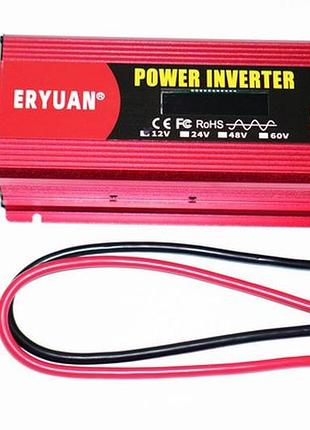 Преобразователь напряжения инвертор eryuan 2600w lcd dc/ac 12v-220v с чистой синусоидой и вольтметром