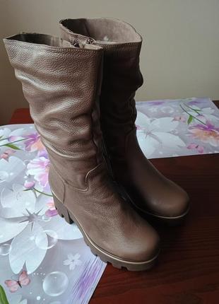 Новые сапоги кожа+мех 36/36,5 р