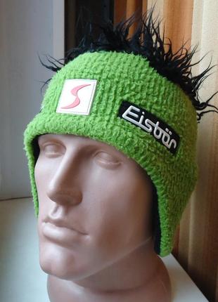 Шапка eisbar austria зеленая с волосами (gr55)