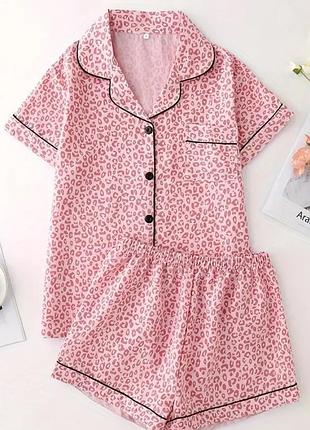 Піжама рожевий леопард. шорти сорочка