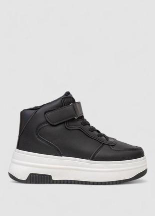 Кроссовки женские зимние на меху, цвет черно-белый, 248ram03