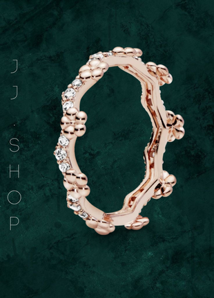Срібна каблучка pandora rose квітуча корона 187924cz
