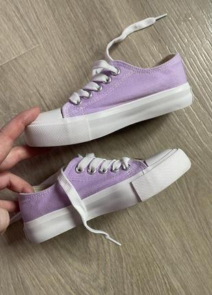 Модные детские текстильные сиреневые лавандовые кеды кроссовки кроссовки на девочку 29...