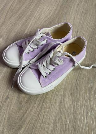 Модные детские текстильные сиреневые лавандовые кеды кроссовки кроссовки на девочку 29...