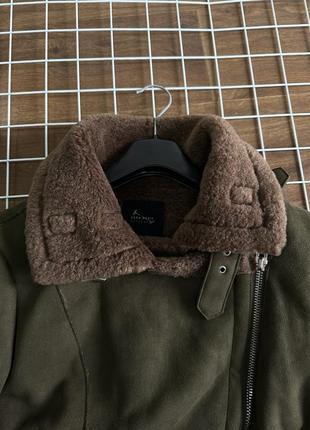 Теплая женская дубленка авиатор zara4 фото