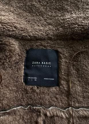 Теплая женская дубленка авиатор zara8 фото