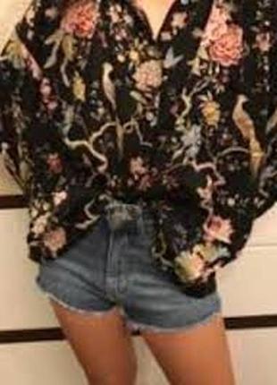 Блузка рубашка кофточка размер 44-46 / 10 нарядная вискозный шелк cottonade