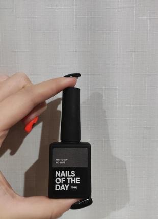 Топ для гель лаку без липкого шару матовий nailsoftheday matte top no wipe 10 мл