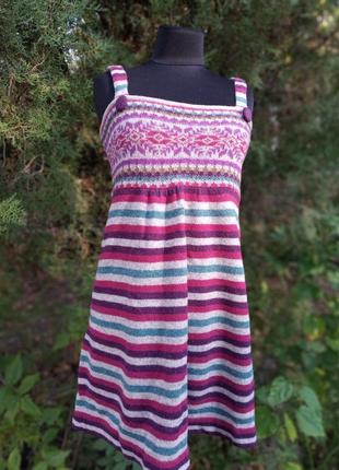 Moda international 100% вовна вівці в смужку принт сніжинки сукня сарафан