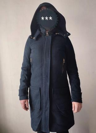 Пальто демисезонное zara с капюшоном