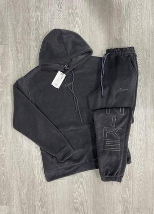 Зимний мужской спортивный костюм флисовый плюшевый nike