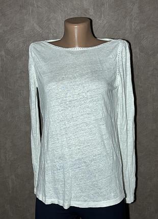 Білий котоновий лонгслів