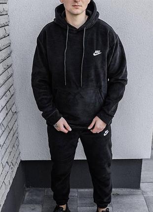 Зимний мужской спортивный костюм флисовый плюшевый nike