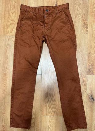 Брюки брюки мужские бежевые коричневые slim drdenim jeansmakers casual, размер m - l (w33 l32).