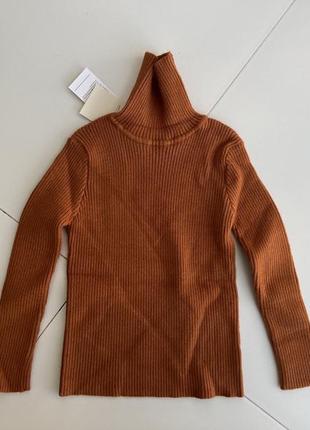 Вязаный свитер с горловиной, гольф, унисекс, крутой цвет, 4-5 лет, 110р.