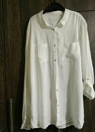 Белая удлиненная рубашка