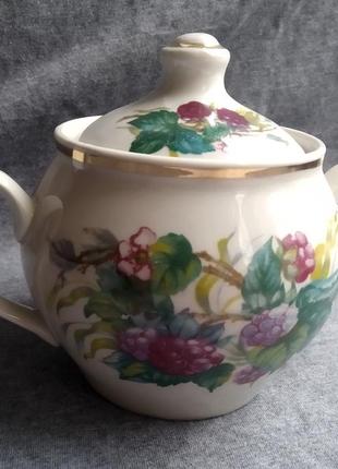 Сахарница, полонное пзхк, ручная роспись ягоды, №4.