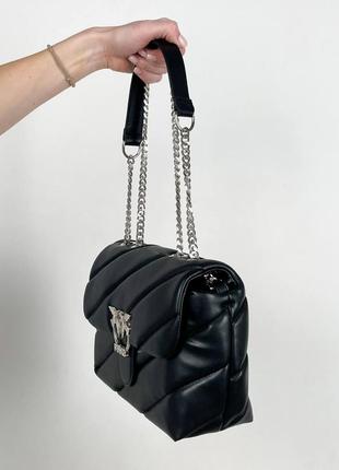Pinko puff black/silver сумка4 фото