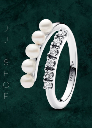 Каблучка відкрита з перлинами та паве pandora 193145c01