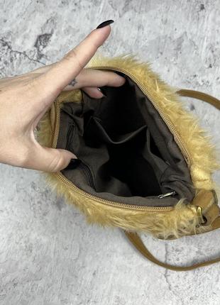 Сумка кожаная с мехом ugg рыжая 5