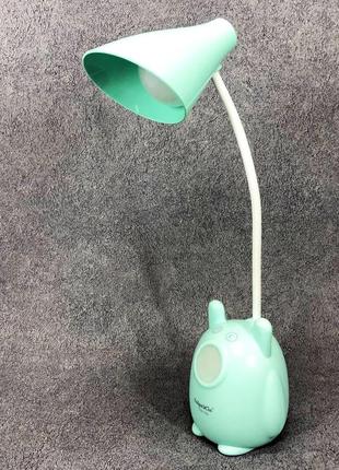 Настільна лампа taigexin led tgx 792, настільна лампа на гнучкій ніжці, сенсорна лампа. колір: зелений8 фото