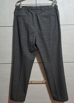 Шерстяные мужские брюки в клетку тёплые стильные