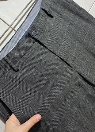 Шерстяные мужские брюки в клетку тёплые стильные