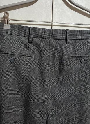 Шерстяные мужские брюки в клетку тёплые стильные