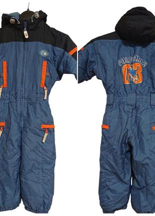 Детский зимний комбинезон с капюшоном на флисе