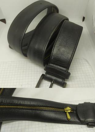 Шкіряний швейцарський ремінь із потайною кишенькою на змійці