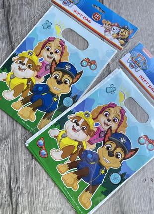 Дитячі пакетики, подарункові пакетики, набір 10шт, щенячий патруль, paw patrol