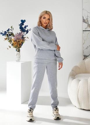 Спортивный костюм женский базовый теплый флисовый на флисе утепленный черный серый розовый бордовый осенний зимний на осень зиму батал2 фото